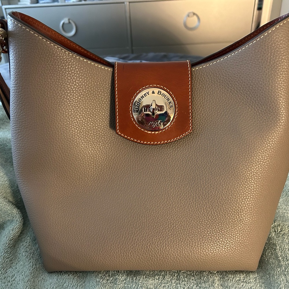 Dooney & Bourke Gray and Brown Shoulder Bag